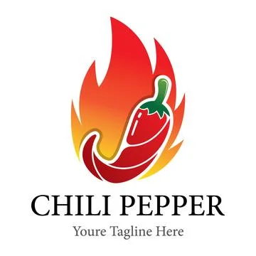 Chili pepper vector logo design Stock Illustration