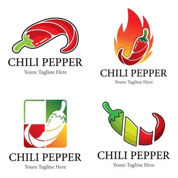 Chili pepper vector logo design Stock Illustration
