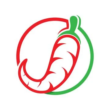 Chili pepper vector logo design Stock Illustration