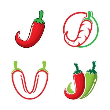Chili pepper vector logo design 스톡 일러스트