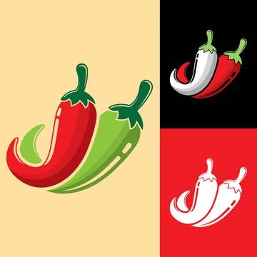 Chili pepper vector logo design 스톡 일러스트