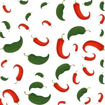 Chili pepper vegetables pattern Stock Illustration