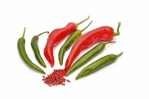 Chili pepper on white background Stock Photos