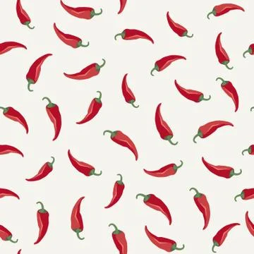 Chili peppers pattern Stock Illustration