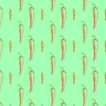 Chili Peppers Pattern 스톡 일러스트