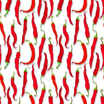 Chili peppers repeating pattern Stock Illustration
