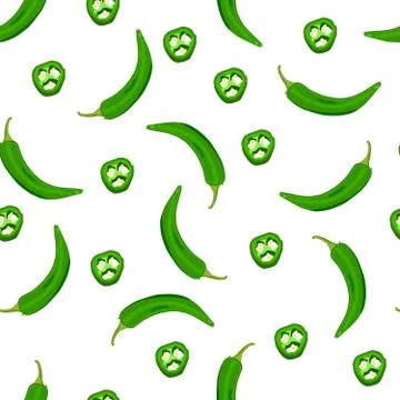 Chili peppers seamless pattern. Stock Illustration
