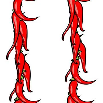 Chili peppers seamless pattern vector illustration eps 10. Illustrazione stock