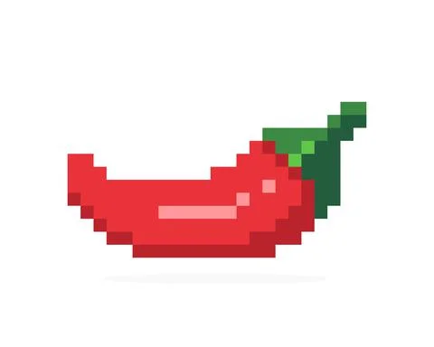 Chili pixel image for game assets. Illustrazione stock