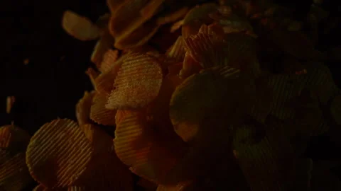 Chili potato chips on the table Stock Footage 261741467