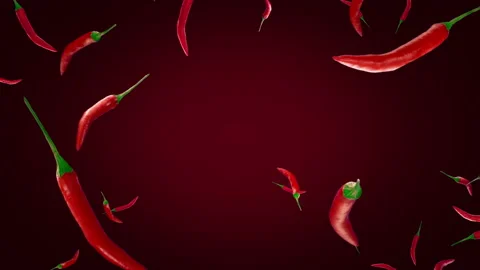 Chili red pepper explodes  Stock Footage 195131741