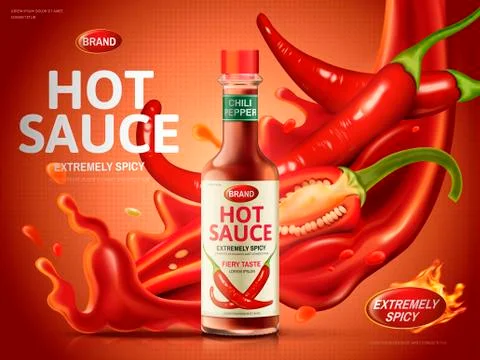 Chili sauce ad 스톡 일러스트
