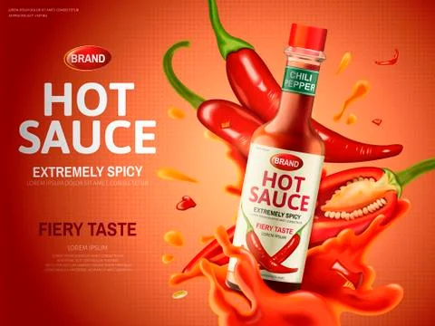 Chili sauce ad 스톡 일러스트