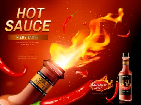 Chili sauce ad Stock Illustration