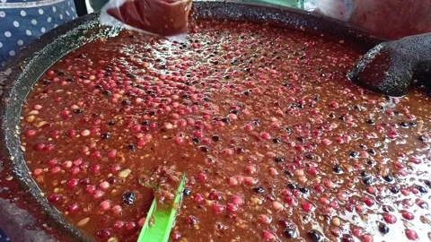 Chili sauce to eat with fruit Stock Footage 285408782