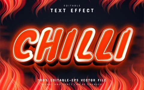 Chili text effect Stock Illustration