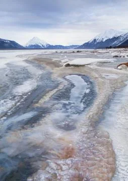 Chilkat ice patterns Stock Photos