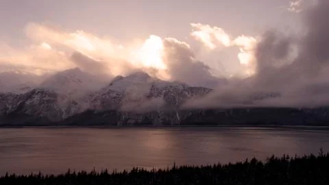 Chilkat Inlet at Sunset Stock Photos