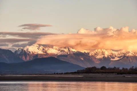 Chilkat range sunset Stock Photos
