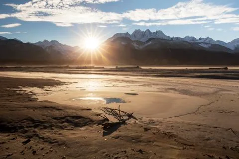Chilkat River Sunset Stock Photos