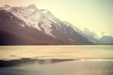 Chilkoot lake in spring Stock Photos