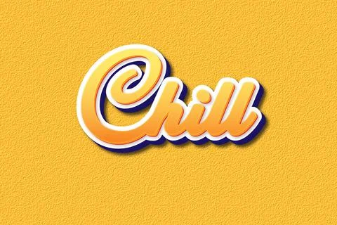 Chill 3d editable text effect Illustrazione stock