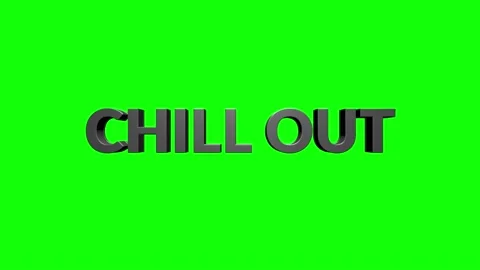 Chill animated 3d text with moving colours on green background Stock Footage 153815622