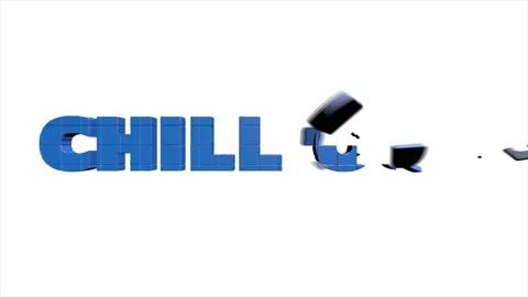 Chill animated 3d text with moving colours on white background Stock Footage 153868783