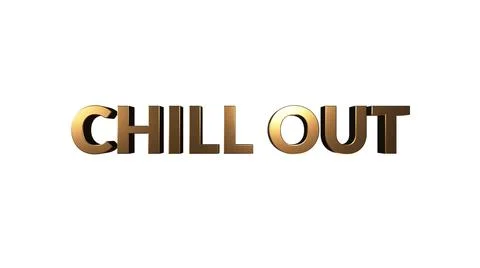 Chill animated 3d text with moving colours on white background Stock Illustration