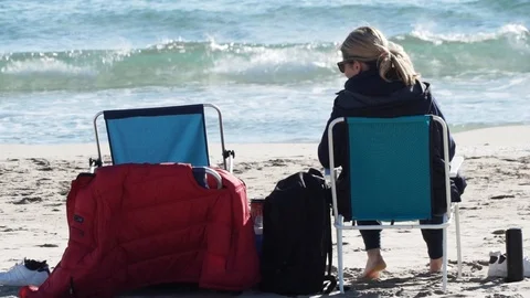 Chill on the beach Stock Footage 89650243