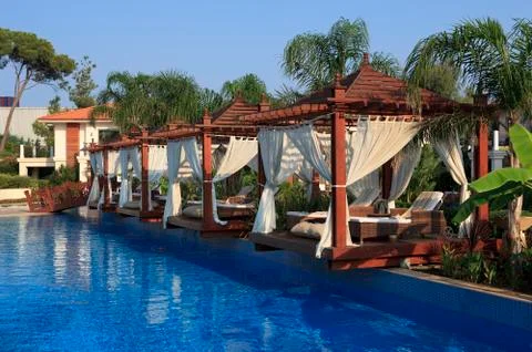 Chill out in the pool. Stock Photos