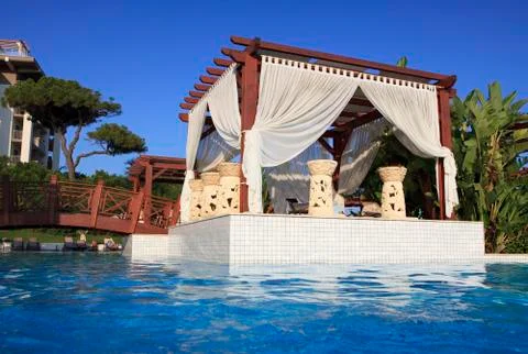 Chill out in the pool. Stock Photos