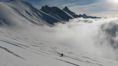 Chill Powder skiing Stock Footage