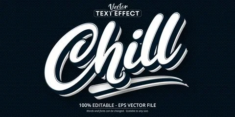 Chill text, minimalistic style editable text effect Stock Illustration