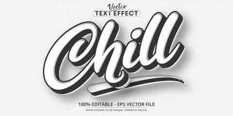 Chill text, minimalistic style editable text effect Stock Illustration