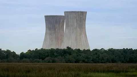 Chill Towers being Imploded in Jacksonville, FL June 16th, 2018. They dropped Video stock 92060660