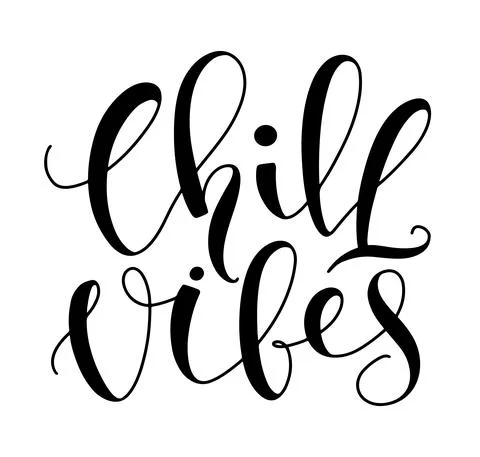 Chill vibes - black vector illustration isolated on white background. Stock Illustration