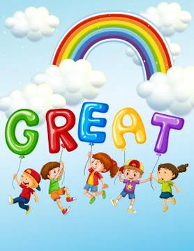 Chillding holding text balloon Stock Illustration