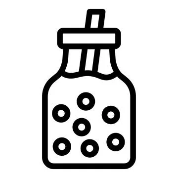 Chilled bubble tea icon outline vector. Milky delicious beverage Stock Illustration