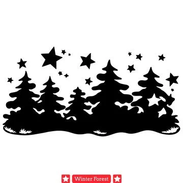 Chilled Charisma  Delicate Vector Silhouettes Bring Winter s Charm Alive Stock Illustration