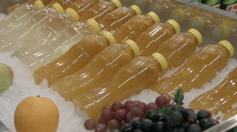 Chilled freshly squeezed juice Stock Footage 67981234