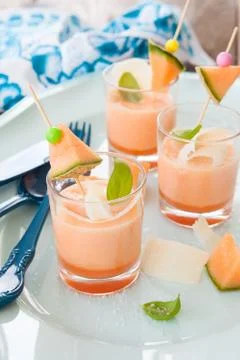 Chilled melon soup Foto stock