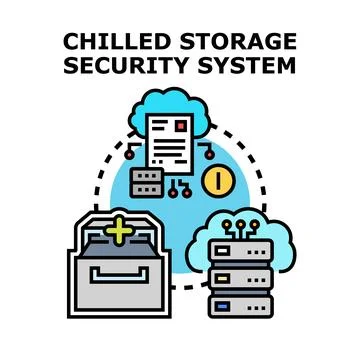 Chilled storage security system concept with data controlling Stock Illustration