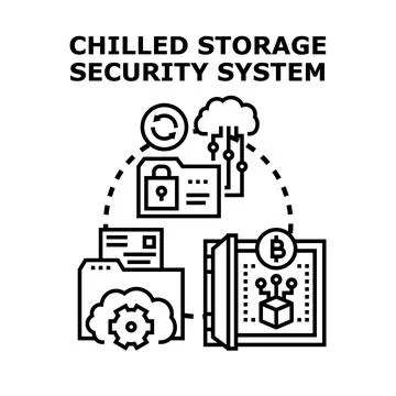 Chilled storage security system protecting digital assets Stock Illustration