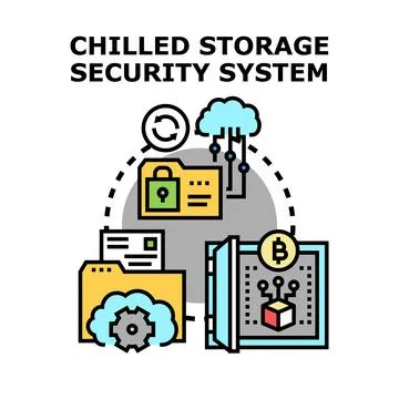 Chilled storage security system protecting digital assets Stock Illustration