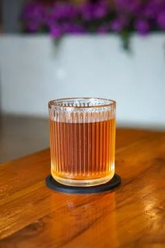 A chilled tea blend with notes of apple Stock Photos