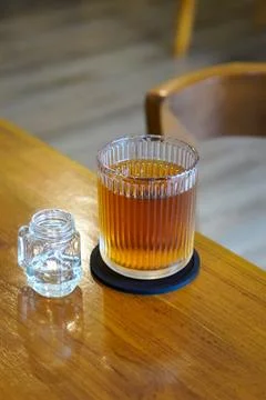 A chilled tea blend with notes of apple Stock Photos