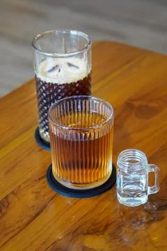 A chilled tea blend with notes of apple Stock Photos