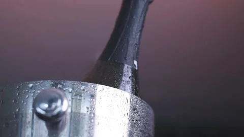 Chilled Wine bottle Rotating in an Ice Bucket Stock Footage 150961388