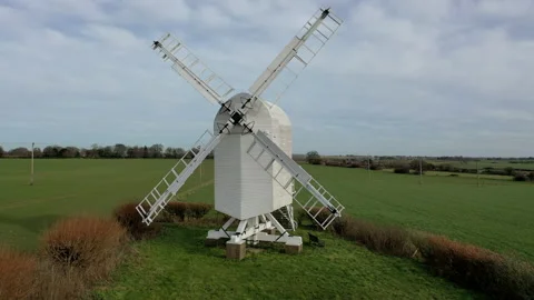 Chillenden windmill in Kent, UK Stock Footage 233212824